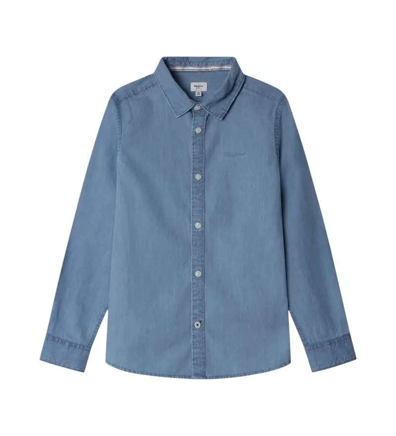 per ragazzo PB302706 Camicia blu Chadman (10Años= 140cm), Casual, Cotone, Denim, Manica lunga, Sostenibile, moda per bambini