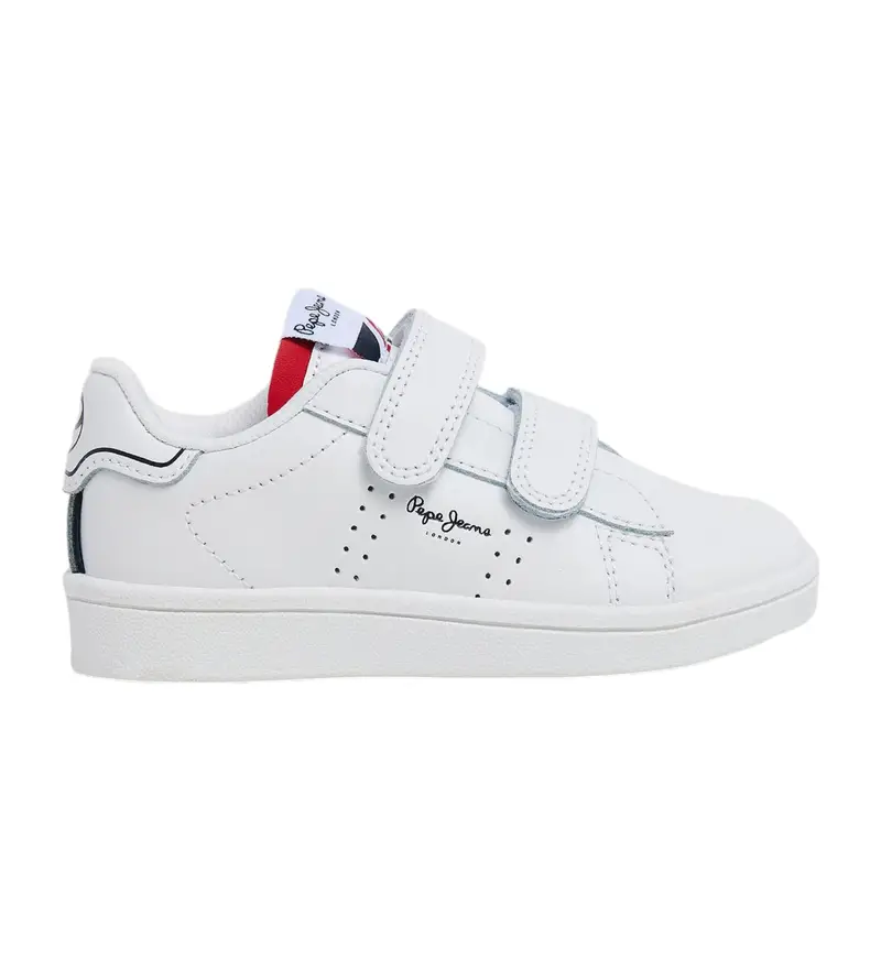 per ragazzo PBS00002 Sneaker Player basic in pelle bianca (26), Bianco, Basso, Stringhe, Casual, moda per bambini