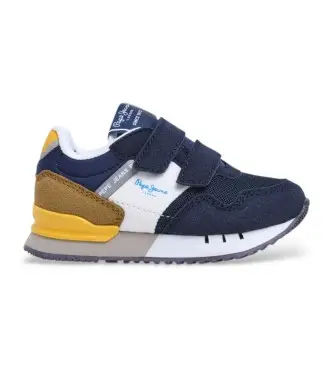 per ragazzo PBS40015 Sneakers blu navy London Life Bk (25), Basso, Velcro, Casual, moda per bambini