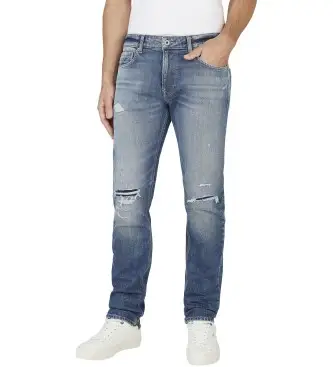 per uomo PM208206 Jeans vintage blu affusolati (38/34), Casual, Cotone, Denim, Sostenibile