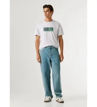 per uomo PM2084544 Jeans a righe blu larghi e affusolati Helix (34/32), Casual, Cotone, Denim