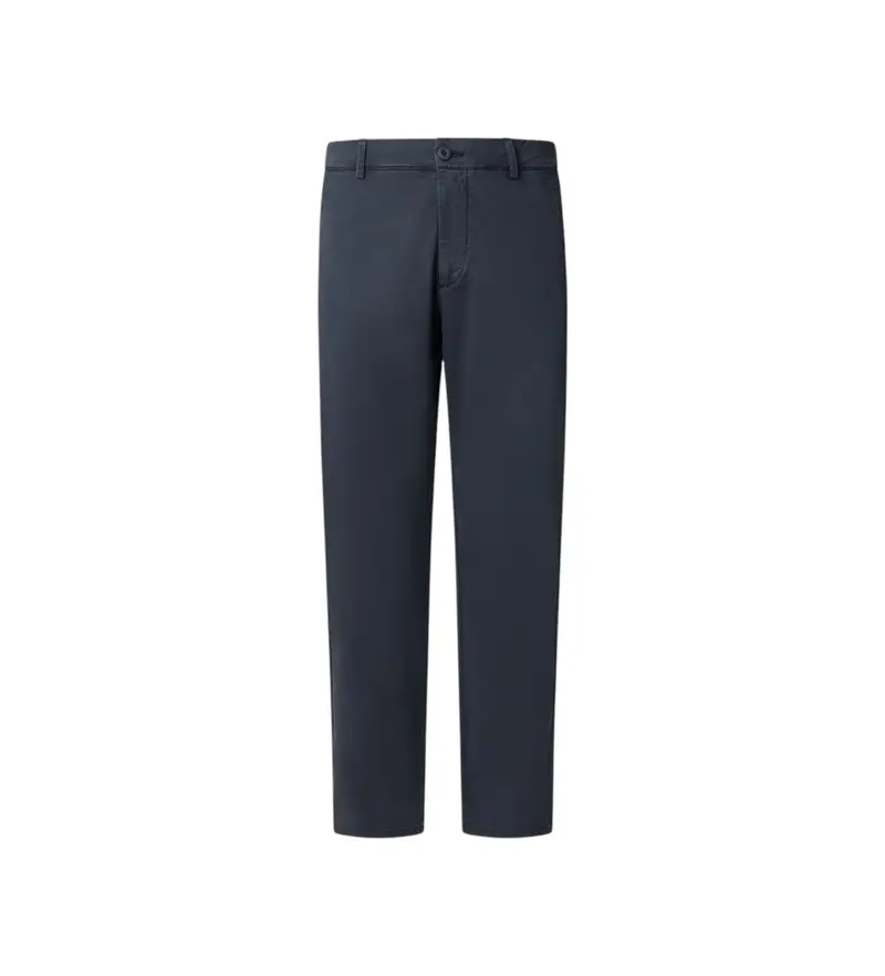 per uomo PM2100013 Pantaloni chino slim in twill blu navy (38), Casual, Cotone