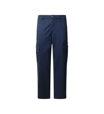 per uomo PM2100078 Pantaloni cargo utility regolari blu navy (30), Casual, Cotone