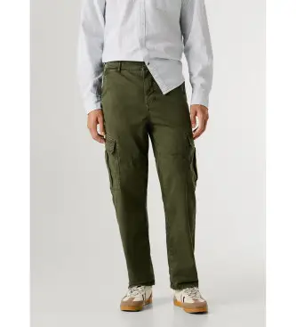 per uomo PM2100078 Pantaloni cargo utility regolari in verde (30), Casual, Cotone
