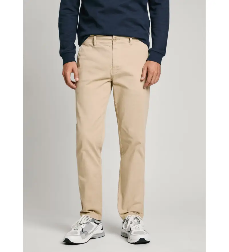 per uomo PM211655 Pantaloni chino beige slim twill (28), Casual, Cotone
