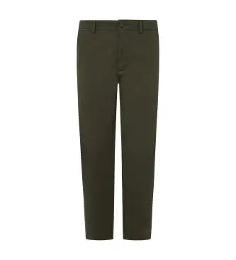 per uomo PM211655 Pantaloni chino slim in twill verde (36), Casual, Cotone