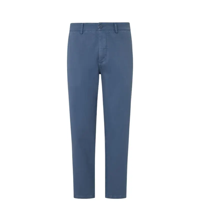 per uomo PM211768 Pantaloni chino regolari in tela blu (28), Casual, Cotone