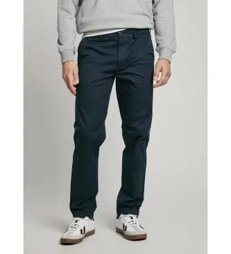 per uomo PM211873 Pantaloni chino in popeline di cotone blu navy (29), Casual, Sostenibile