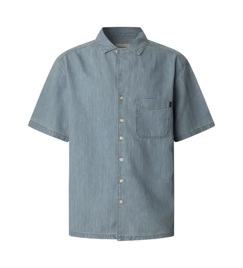 per uomo PM308820 Camicia Mace Tint Green (L), Casual, Verde, Cotone, Manica corta Blu