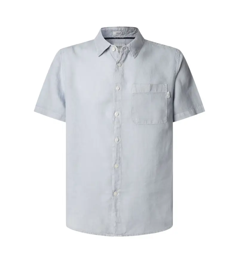 per uomo PM308847 Camicia blu Amaro (L), Casual, Lino, Manica corta