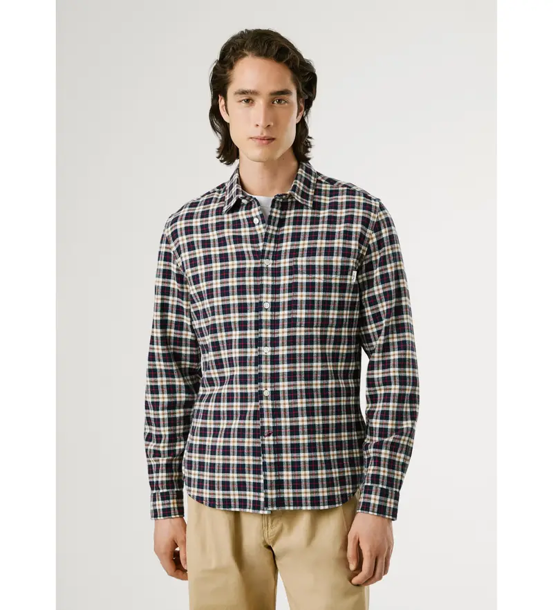 per uomo PM3090825 Camicia blu navy di Clermont (L), Casual, Cotone, Manica lunga