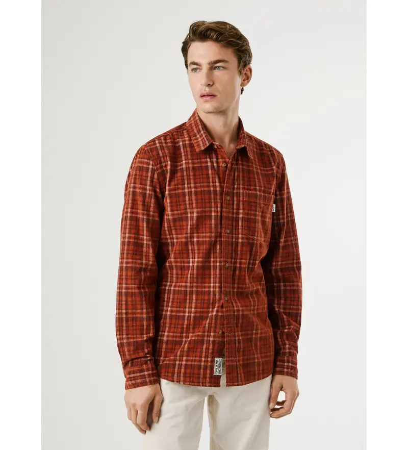 per uomo PM3090832 Camicia rossa di Cliffton (S), Casual, Cotone, Manica lunga