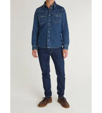 per uomo PM30909155U0 Camicia autentica Brooks in denim blu (S), Casual, Manica lunga