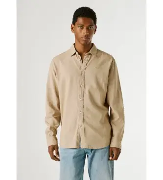 per uomo PM3091192 Camicia beige Payton (L), Casual, Lino, Manica lunga