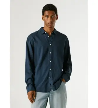 per uomo PM3091192 Camicia blu navy Payton (L), Casual, Lino, Manica lunga