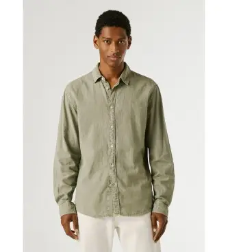 per uomo PM3091192 Camicia verde Payton (M), Casual, Lino, Manica lunga