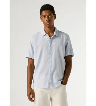 per uomo PM3091193 Percy camicia blu (XL), Casual, Lino, Manica corta Azzurro