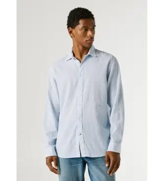 per uomo PM3091199 camicia blu Portland (L), Casual, Lino, Manica lunga