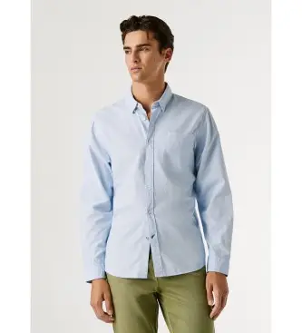 per uomo PM3091203 Camicia blu Pavel (L), Casual, Cotone, Manica lunga Azzurro
