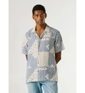 per uomo PM3091206 camicia blu Pissarrot (L), Casual, Cotone, Manica corta