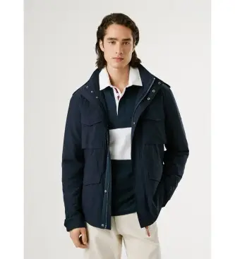 per uomo PM4027177 Giacca a vento blu navy (L), Casual, Poliestere