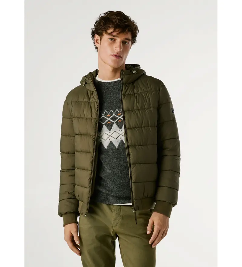 per uomo. PM4027187 Piumino verde (XL), Casual, Nylon