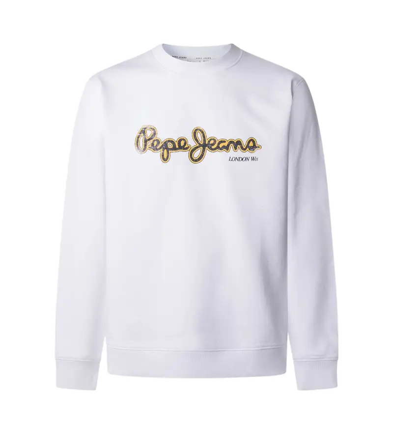 per uomo PM582757 Felpa Dorain Crew bianca (L), Bianco, Casual, Cotone, Sostenibile