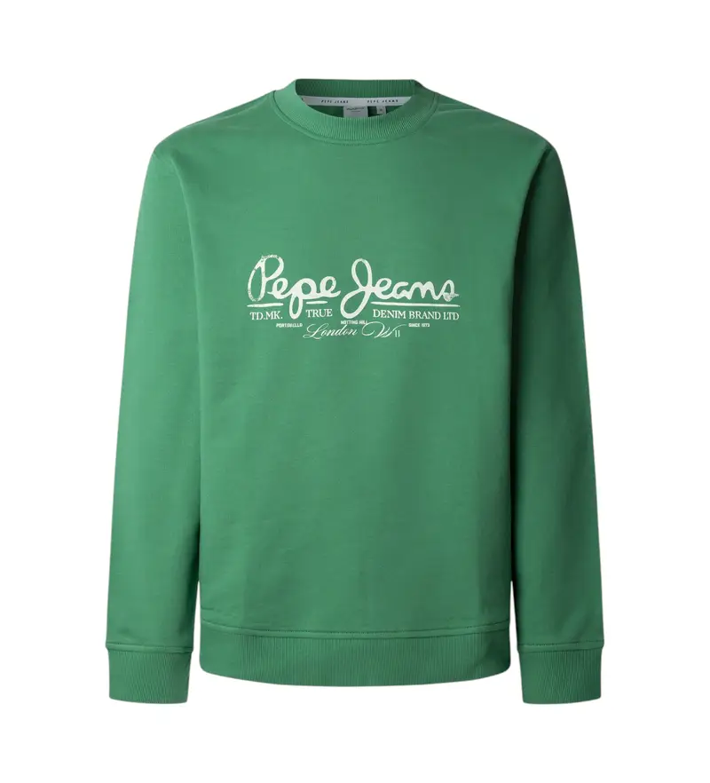 per uomo. PM582832 Felpa Dumas Crew verde (L), Casual, Cotone, Sostenibile