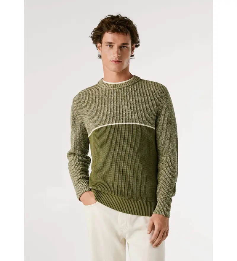 per uomo. PM7000019 Maglia verde Penn (L), Casual, Cotone