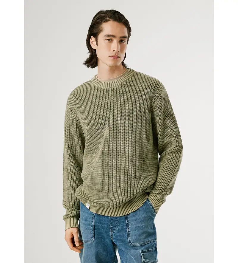 per uomo. PM7000022 Maglione Parker verde (L), Casual, Cotone
