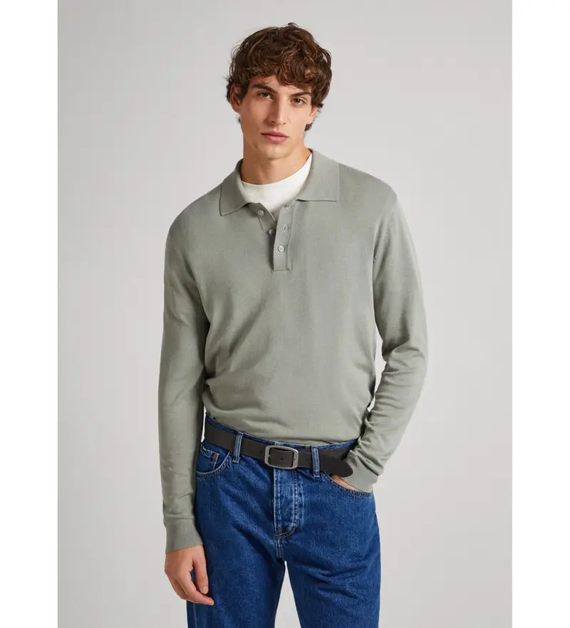 per uomo PM702411 Maglione Malone verde (M), Casual, Viscosa, Manica lunga