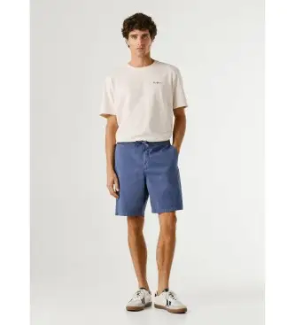 per uomo PM8000033 Pantaloncini comodi in popeline blu navy, modello slip-on (29), Casual, Cotone