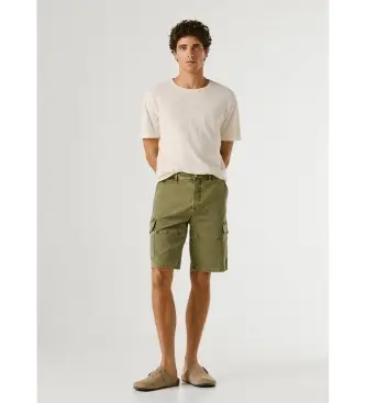 per uomo PM8000035 Pantaloncini cargo regolari, verdi (28), Casual, Verde, Cotone