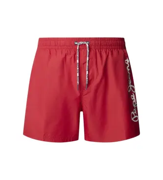 per uomo PMB100006 Costume da bagno con logo rosso (L), Beachwear, Poliestere