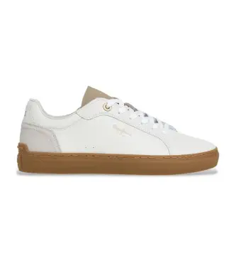 per uomo PMS000006 Sneakers bianche Camden Road (43), Pelle, Bianco, Basso, Stringhe, Casual