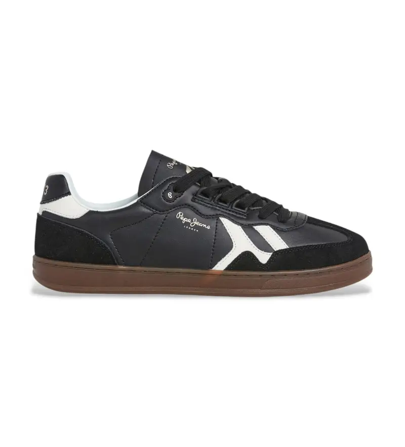 per uomo. PMS000010 Sneakers Ball Zero in pelle nera (41), Nero, Basso, Stringhe, Casual