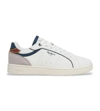 per uomo PMS000042 Scarpe da ginnastica bianche Clay Class (41), Pelle, Bianco, Basso, Stringhe, Casual