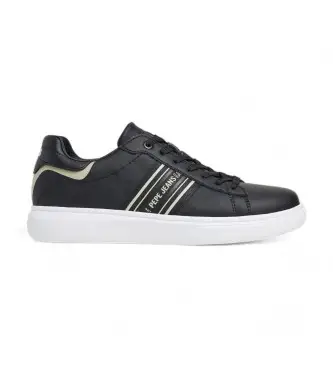 per uomo PMS00023 Sneaker Eaton Street in pelle nera (41), Nero, Basso, Stringhe, Casual