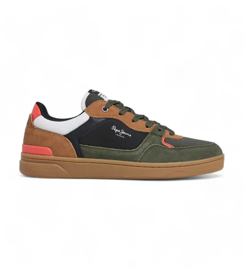 per uomo. PMS00027 Sneakers Kore Skate in pelle verde (40), Basso, Camoscio, Stringhe, Casual