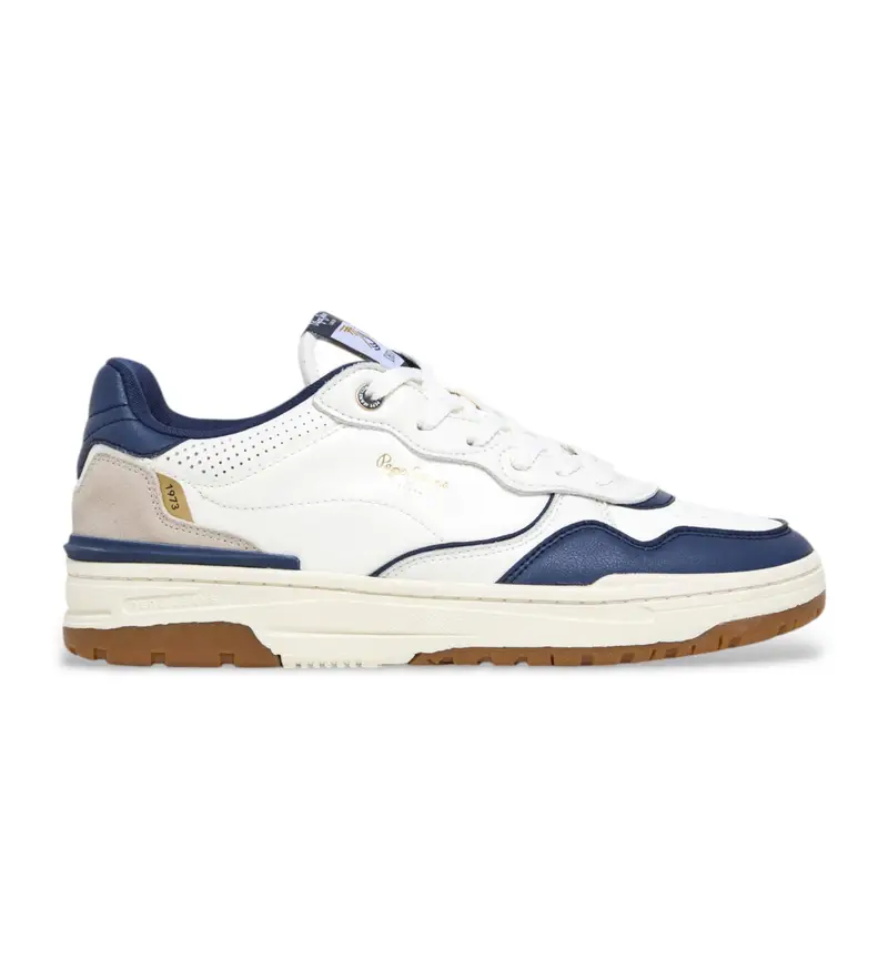 per uomo. PMS00039 Sneakers Chester Ivy in pelle bianca (43), Bianco, Basso, Stringhe, Casual