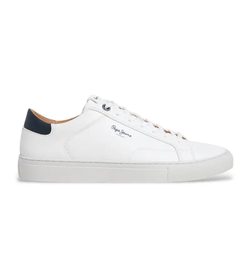 per uomo PMS00048 Joe sneakers bianche basic (44), Bianco, Basso, Stringhe, Casual
