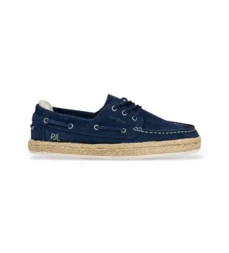 per uomo PMS100006 Espadrillas marine Porto Deck (41), Blu, Tessuto, Basso, Stringhe, Casual