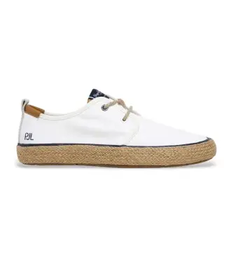 per uomo PMS10332 Sneakers in pelle bianca Port Tourists (41), Bianco, Basso, Camoscio, Stringhe, Casual Naturale