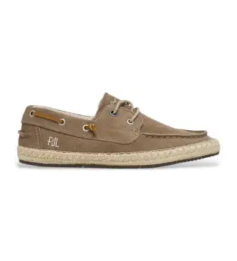 per uomo PMS10335 Scarpe da barca in pelle color talpa Tourist Deck (41), Basso, Camoscio, Stringhe, Casual, Taupe Naturale