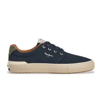 per uomo PMS300002 Sneakers in pelle Ben Casual Mairno (42), Basso, Stringhe, Navy