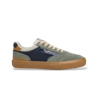per uomo PMS300019 Sneakers in pelle verde Nolan Street (40), Basso, Camoscio, Stringhe, Casual