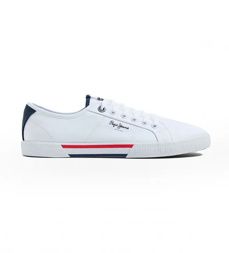 per uomo PMS30816 Scarpe di base Brady bianche (44), Bianco, Tessuto, Basso, Stringhe, Casual, Sostenibile
