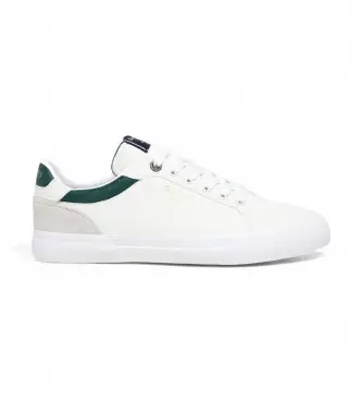 per uomo PMS30839 Scarpe da ginnastica bianche Kenton Court (40), Bianco, Basso, Stringhe, Casual, Cotone
