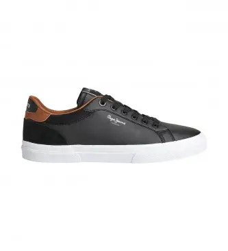 per uomo PMS30839 Sneakers Kenton Court nere (45), Pelle, Nero, Basso, Stringhe, Casual