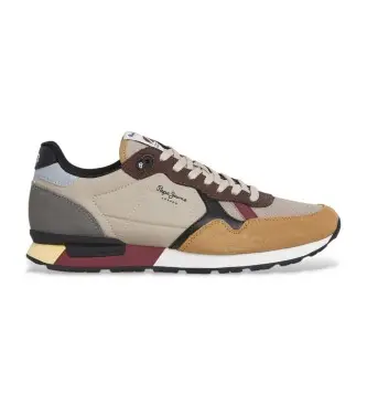 per uomo PMS400004 Sneakers multicolor Brit Colors (45), Pelle, Basso, Stringhe, Casual, Multicolore